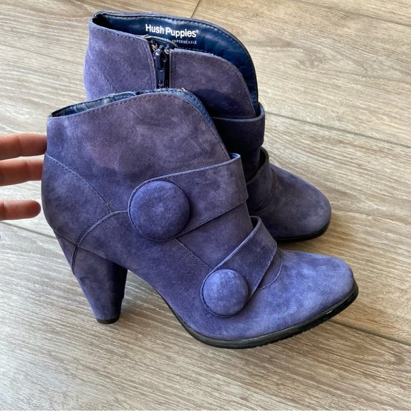 Hush Puppies Waterproof Genuine Suede Leather Sofia Ankle Boots - Picture 1 of 15